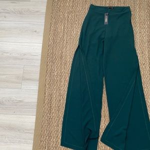 Green pants with slits